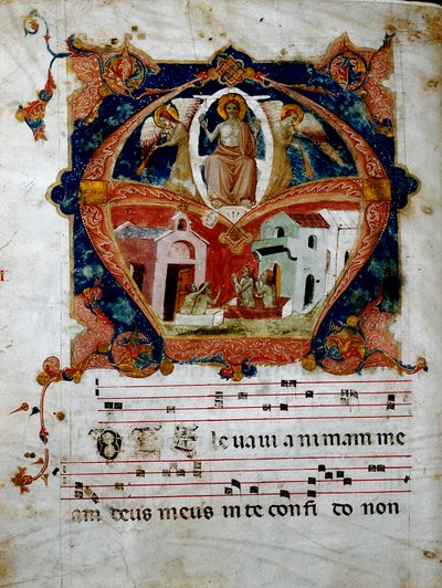 Miniature of Judgement Day from a chorale parchment by Italian School