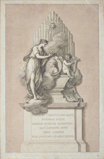 Monument to Johann Christian Bach engraved by Francesco Bartolozzi by Italian School