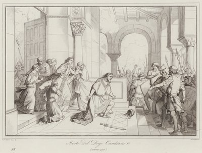 Death of the Doge Candiano IV, 976 by Italian School