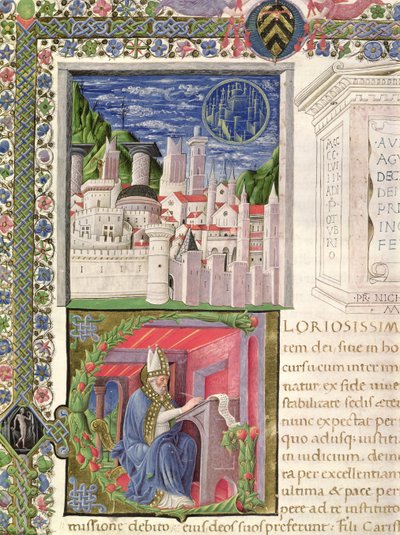 View of Rome as the City of God and St. Augustine Writing, from 