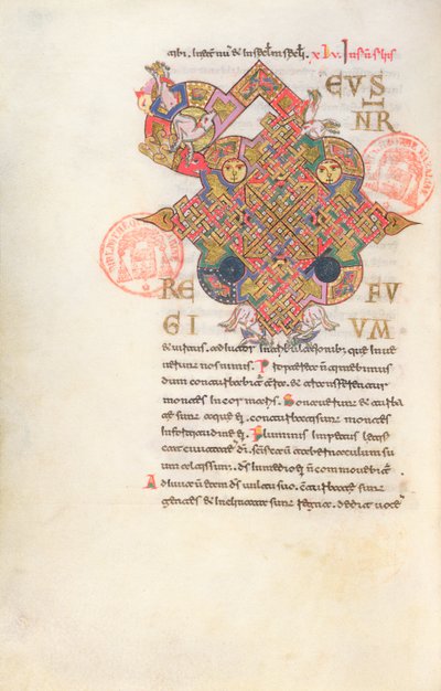 Letter D (Deus) Initial (from the Breviary of Monte Cassino) by Italian School