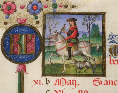 The Month of May: Falconry, from the Breviary by Ercola d