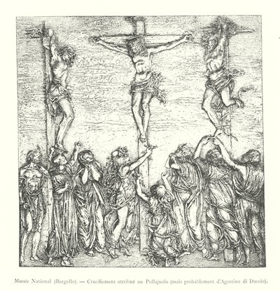 National Museum, Bargello, Crucifixion Attributed to Pollaiuolo, but Probably by Agostino di Duccio (engraving) by Italian School