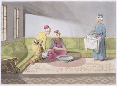 Muslim Performing his Ablutions, plate 34 from Part III, Volume I of The History of the Nations, engraved by V. Raineri by Italian School