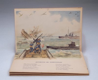 Naval battle, three-dimensional illustration from children