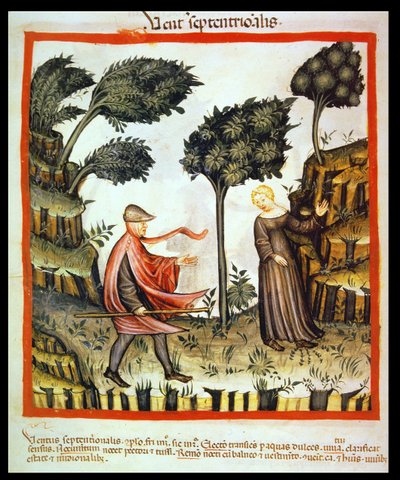 The North Wind, from Tacuinum Sanitatis by Italian School