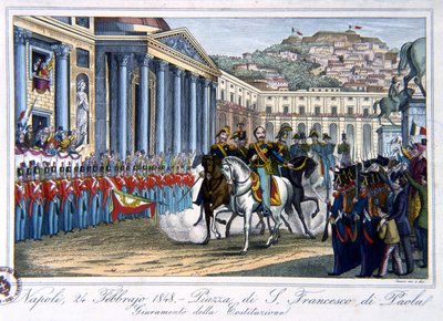 Oath of the Italian Constitution, Piazza di San Francesco di Paola, Naples, 24th February 1848 by Italian School