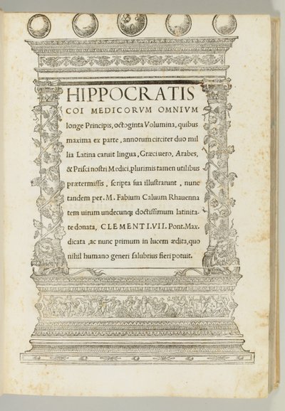 Octoginta volumina, the Hippocratic corpus translated from Greek into Latin by Marcus Fabius Calvus by Italian School