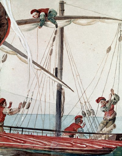 Old Neapolitan Trades: A Fishing Boat by Italian School