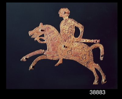 Ornamental shield plaque from San Pietro Stabio, Italy, 7th century AD by Italian School