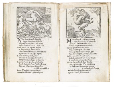 Page from "Sonetti Lussuriosi" by Pietro Aretino, illustrated by Giulio Romano and engraved by Marcantonio Raimondi by Italian School
