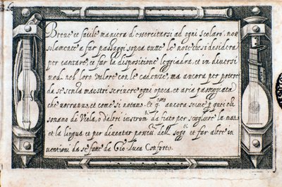 Page taken from Breve e facile maniera di esercitarsi by Giovanni Luca Conforti by Italian School