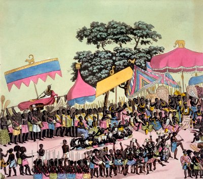 Panoramic view of the Yam Custom, from Costumi dei... by Giulio Ferrario, c.1820s-30s by Italian School