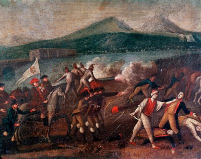 Parthenopean Republic (or republic of Naples) proclaimed 21/01/1799: Cardinal Fabrizio Dionigi Ruffo de Bagnara at the head of the Santa Fede army arrives in Naples to chase the French Republicans by Italian School