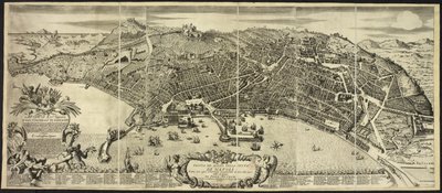 Plan and Elevation of the City of Naples by P. Petrini by Italian School
