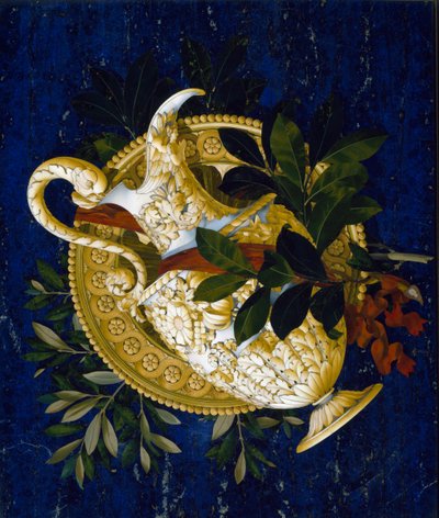 Pitcher and leaves by Italian School