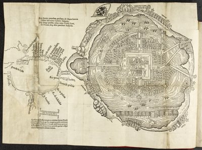 Plan of Mexico, in Hernando Cortés, La Preclara Narratione di Ferdinando Cortese della Nuova Hispagna, Venice by Italian School