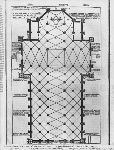 Plan of Milan Cathedral, illustration from De Architectura by Vitruvius, Como, 1521 by Italian School