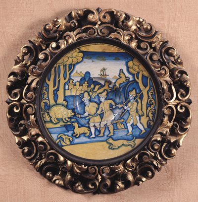 Plate decorated with a hunting scene, Deruta Workshop by Italian School