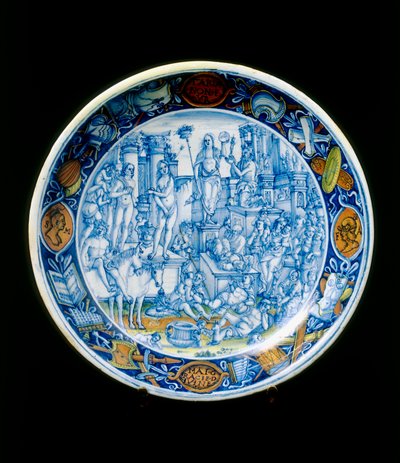 Plate with the Allegories of Selene, Manufacture of Faenza by Italian School