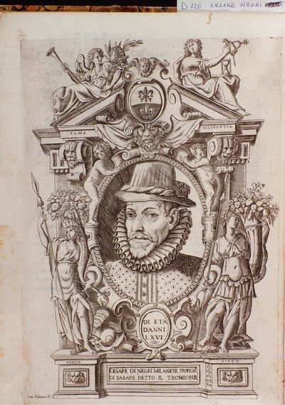 Portrait of Cesare Black called Il Trombone, an Italian dancer by Italian School