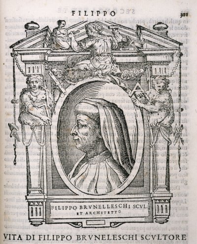 Portrait of Filippo Brunelleschi from Vasari
