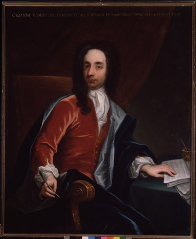 Portrait of Giovanni Battista Bononcini, Italian Baroque Composer and Cellist by Italian School