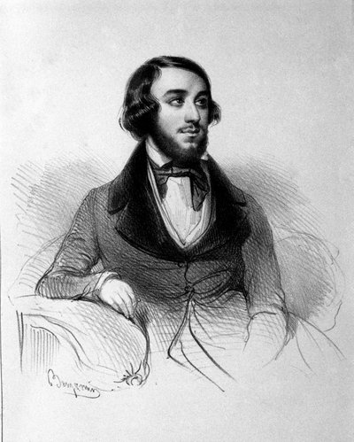 Portrait of Italian tenor Mario Candia (1810 - 1883) by Italian School