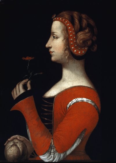 Portrait of Laure (Laura) by Noves, Aimee woman of Petrarca (Francesco Petrarca) by Italian School