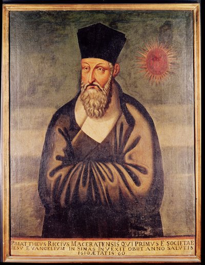 Portrait of Matteo Ricci (1552-1610) Italian missionary, founder of the Jesuit mission in China by Italian School