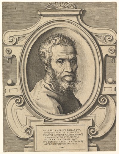 Portrait of Michelangelo, c. 1564 (engraving) by Italian School