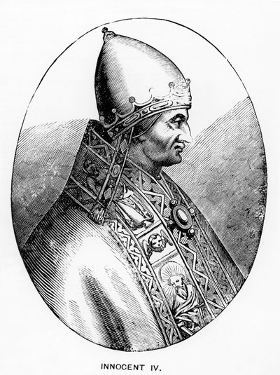 Portrait of Pope Innocent IV, Illustration from Science and Literature in the Middle Ages and Renaissance, Written and Engraved by Paul Lacroix, 1878 by Italian School