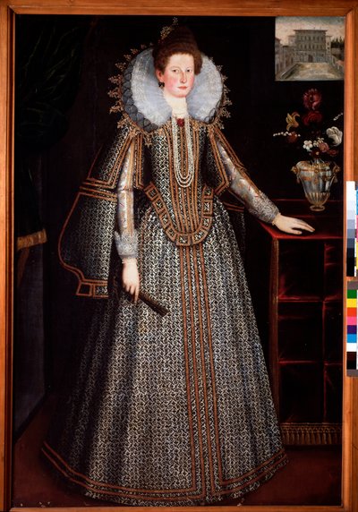 Portrait of a Florentine Lady with a Cartwheel Ruff and a Richly Adorned Dress by Italian School
