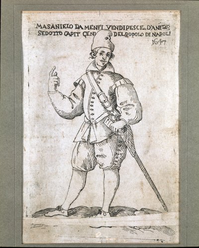 Portrait of the Neapolitan fisherman and revolutionary Masaniello (1623-1647) by Italian School