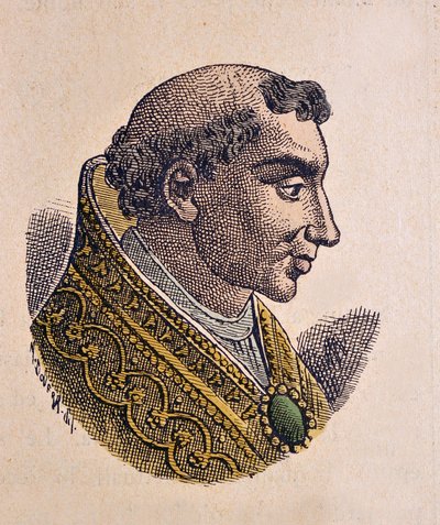 Portrait of Pope Theodore II (897) by Italian School