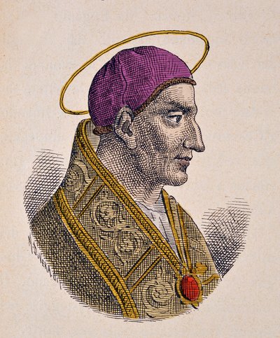 Portrait of Pope Vitalian (657-672) by Italian School