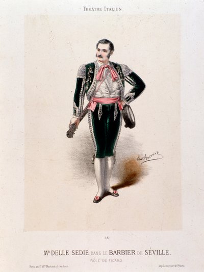 Portrait of the singer Enrico delle Sedie in the 