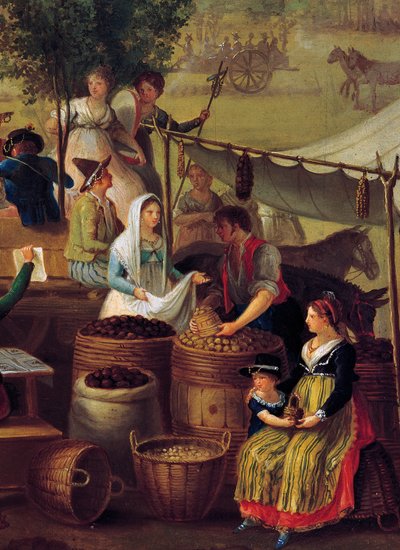 Potato and chestnut seller by Italian School