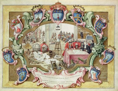 Prince Frederick Christian of Poland on a visit to the Institute of Science, Bologna in 1739 by Italian School