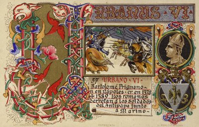 Printed Commemoration of Pope Urban VI by Italian School