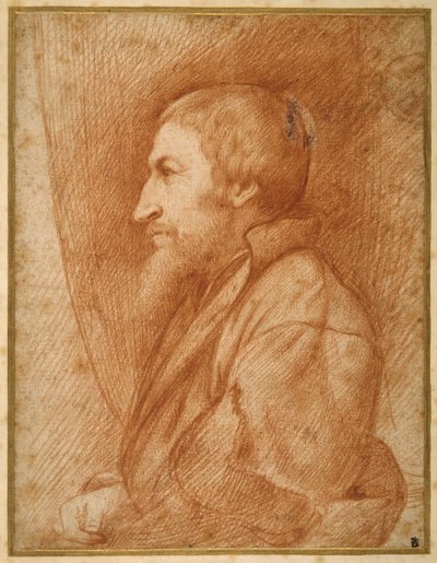 Profile portrait (self portrait?) of a bearded man by Italian School