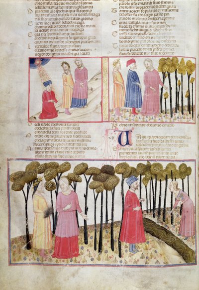 Virgil taking his leave and the Divine Forest, from The Divine Comedy by Italian School