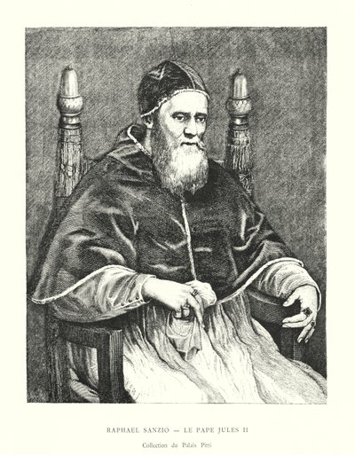 Raphael Sanzio, Pope Julius II, Collection of the Pitti Palace (engraving) by Italian School