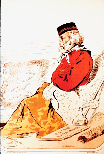 Representation of Giuseppe Garibaldi in 1874 by Italian School