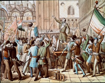 Representation of Daniele Manin, politician who led the Venice revolution against the Austrian presence in 1848 by Italian School