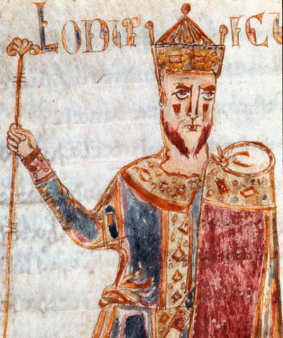 Representation of Louis I Known as the Pious or the Debonnaire (Miniature from 