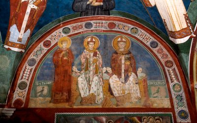 Representation of Saint Stephen, Saint Thomas Becket, and Saint Nicholas of Myra by Italian School