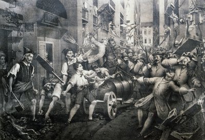 Revolt in Portoria District in Genoa Against Austrians in 1746, Led by Giovan Battista Perasso (1735-1781) Known as Balilla by Italian School
