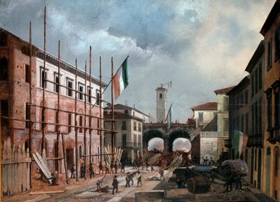 Revolutions of 1848, Five Days of Milan: Defense of the Arch of Porta Nuova on March 19th by Italian School