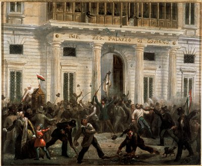 Revolutions of 1848, Five Days of Milan: insurgents take over the Palace of the Government on March 18th by Italian School